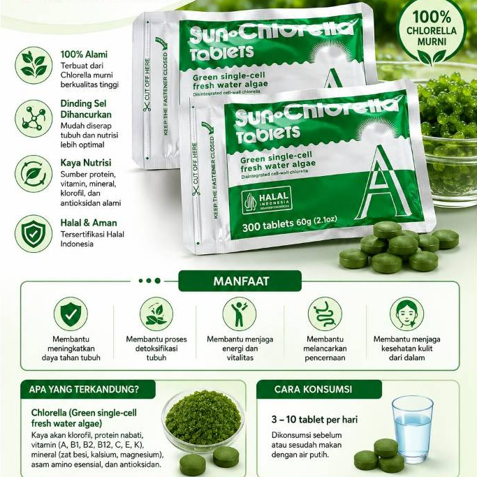 CNI Sun Chlorella 300 tab