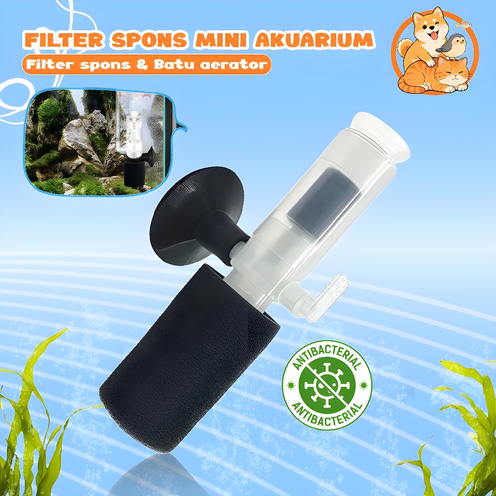 Filter Aquarium Mini Bio Sponge Filter Aerator untuk Aquascape