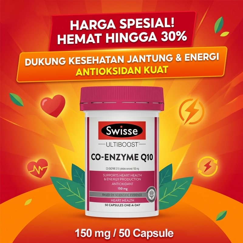 Vitamin Coenzyme Q10 Swisse CoQ10 150mg |Swisse Ultiboost Co-Enzyme Q10 150mg 50 Capsules [Exp 2029]