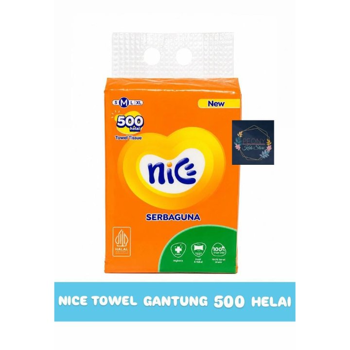 NICE TOWEL SERBAGUNA 500 HELAI 1ply/tisu nice towel serbaguna 500helai