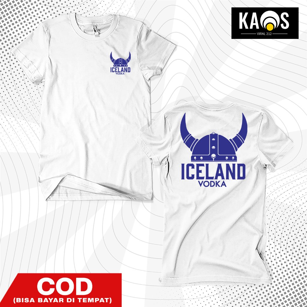 Kaos Distro ICELAND VODKA - Baju Distro Iceland Vodka Cotton Combed 30s