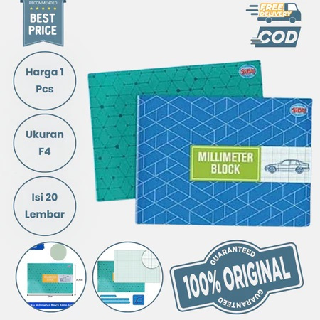 Buku Milimeter Block Sinar Dunia F4 Buku Gambar Teknik Kotak-Kotak