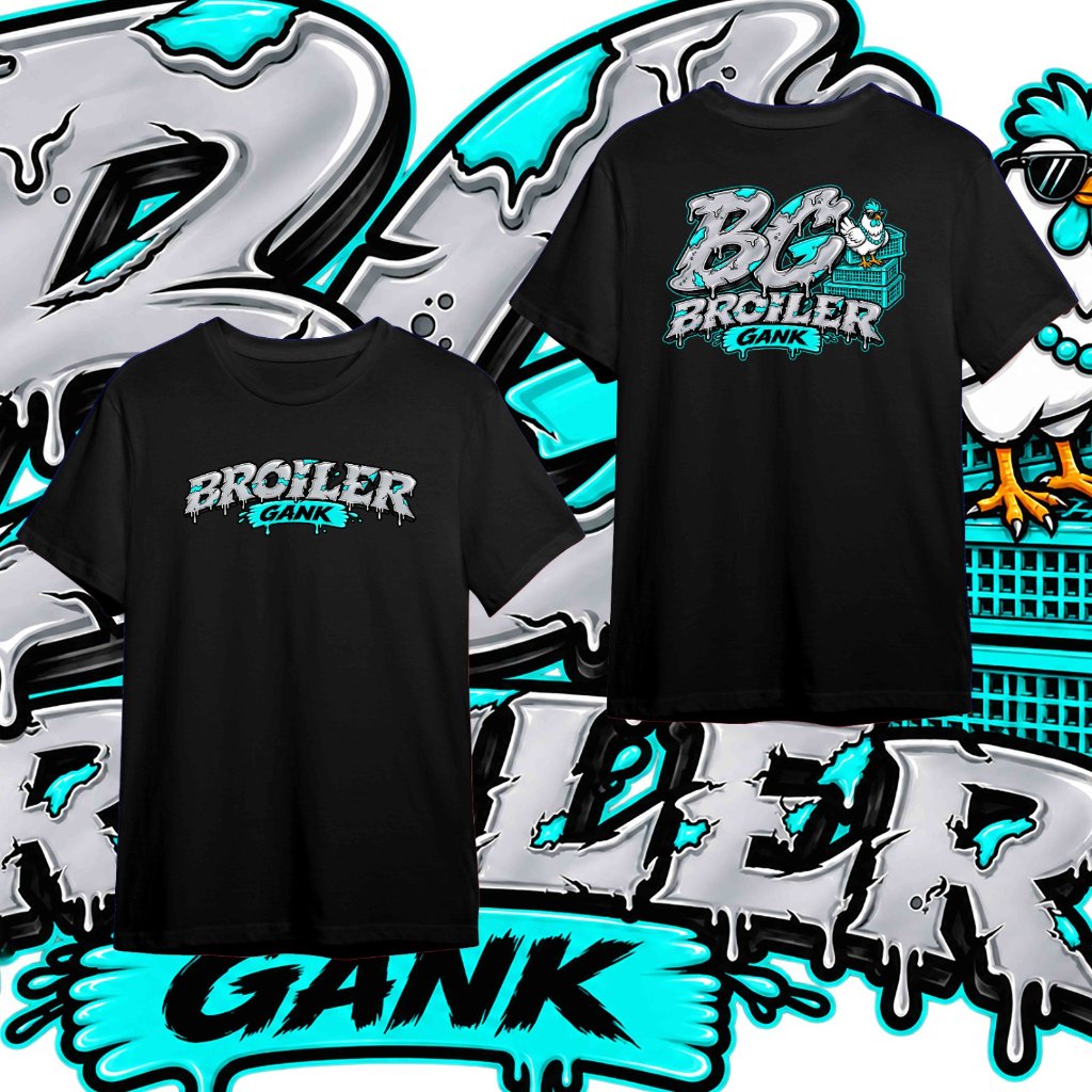 T-shirt Broiler Gank BG Baju Kaos Peternak Ayam Broiler Kaos Pria Wanita Unisex