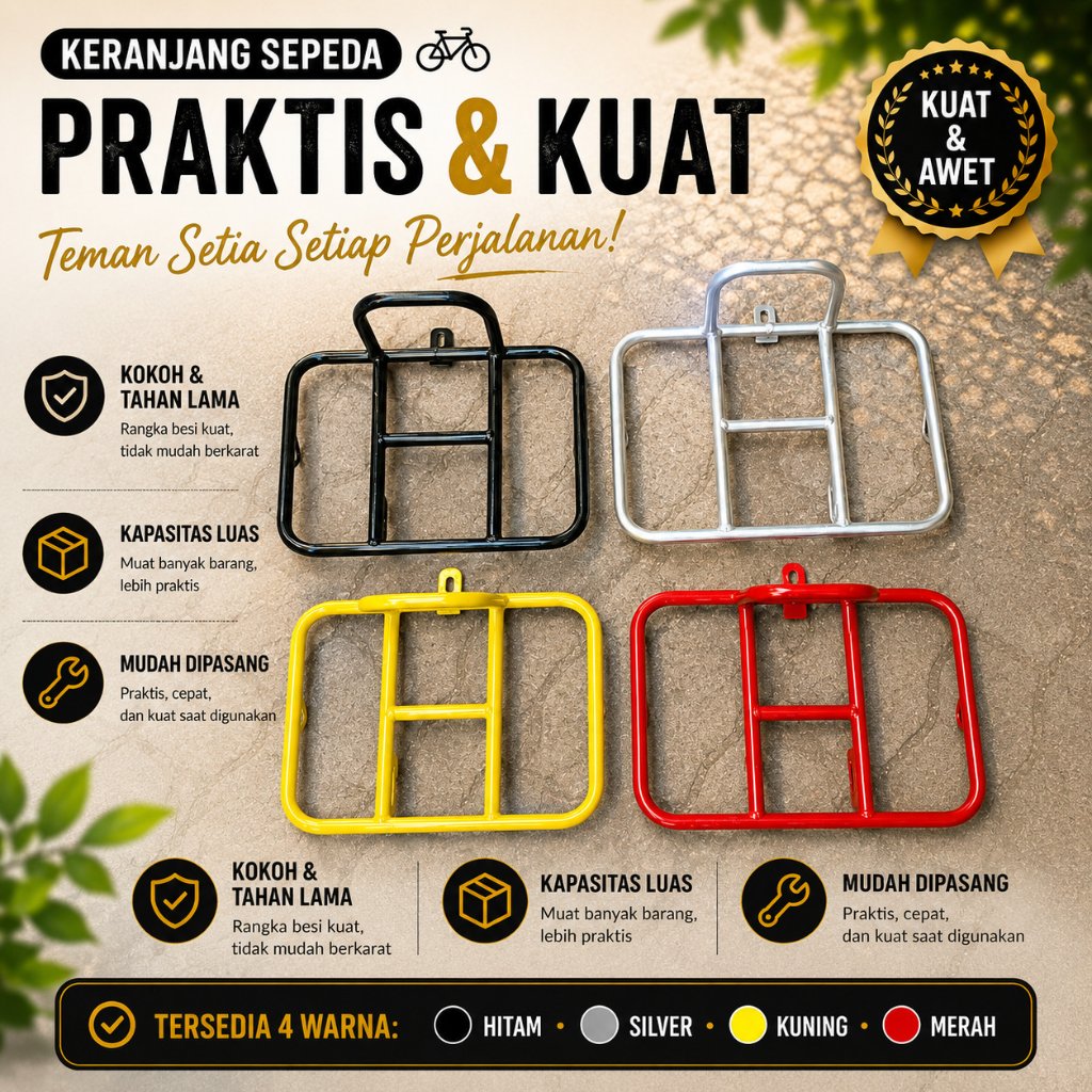 Keranjang front track Sepeda MTB, Lipat, Fixie, BMX, Minivelo, Gunung, Federal, Keranjang Sepeda Kla