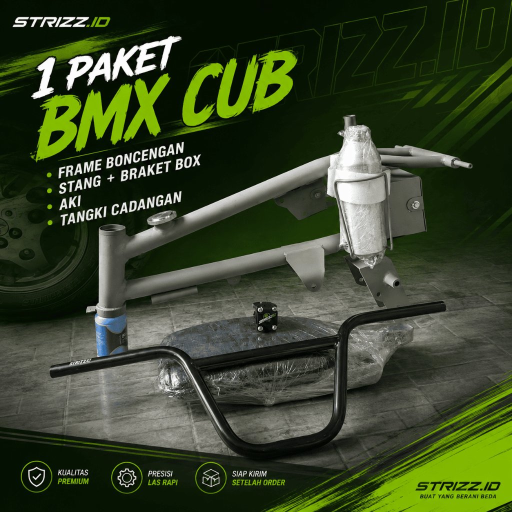1 Paket BMX CUB – Frame Boncengan + Stang + Braket Box + Aki + Tangki Cadangan