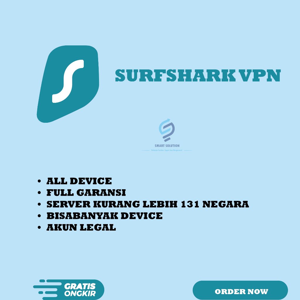 Surfshark VPN All Device Server 131 Negara Akun Legal