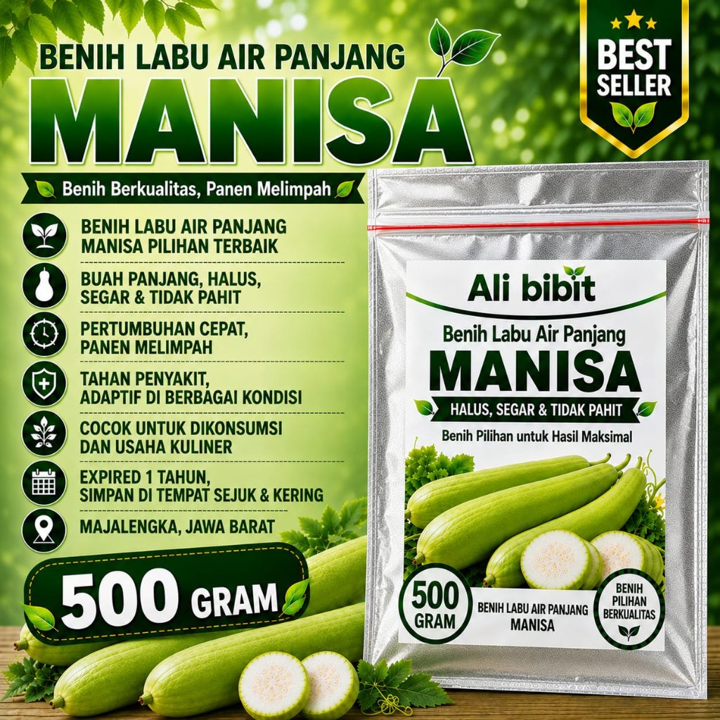 500 Gram> Biji Benih Labu Air Panjang /Labu Manisa > Bibit Labu Air> Bonus benih