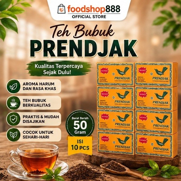 Teh Bubuk / Teh Prendjak / Teh Bubuk Prendjak Wangi 50 Gr x 10 Kotak