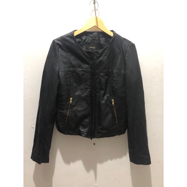 MANGO jaket kulit ramones leather jacket