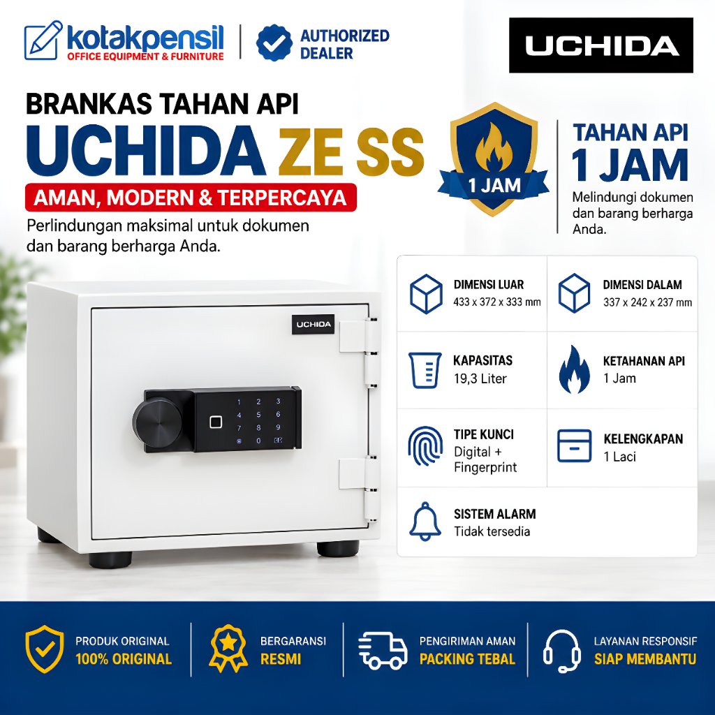 Brankas Fingerprint Digital Uchida UCZE SS |Brankas Uang & Dokumen Tahan Api|Brankas Rumah|Berangkas