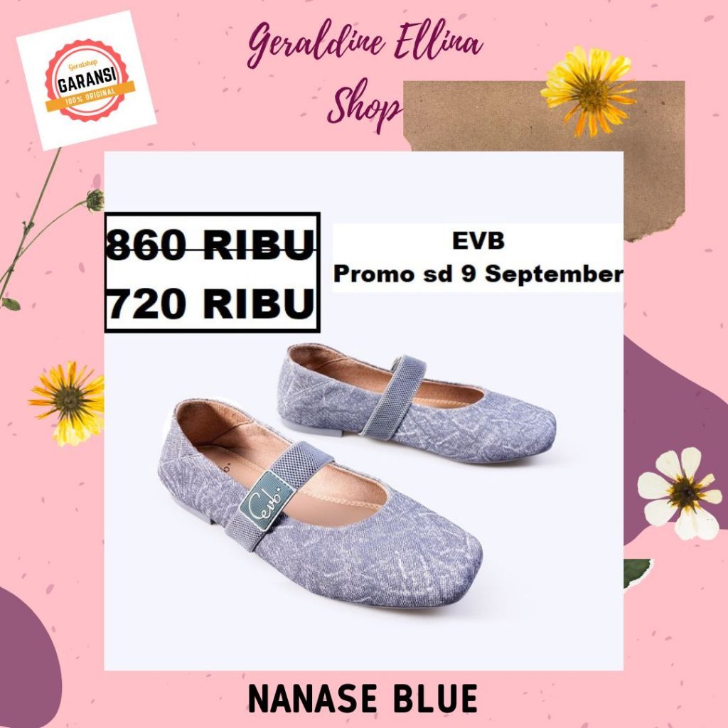 Sepatu flat shoes wanita EVB 100% original seri NANASE