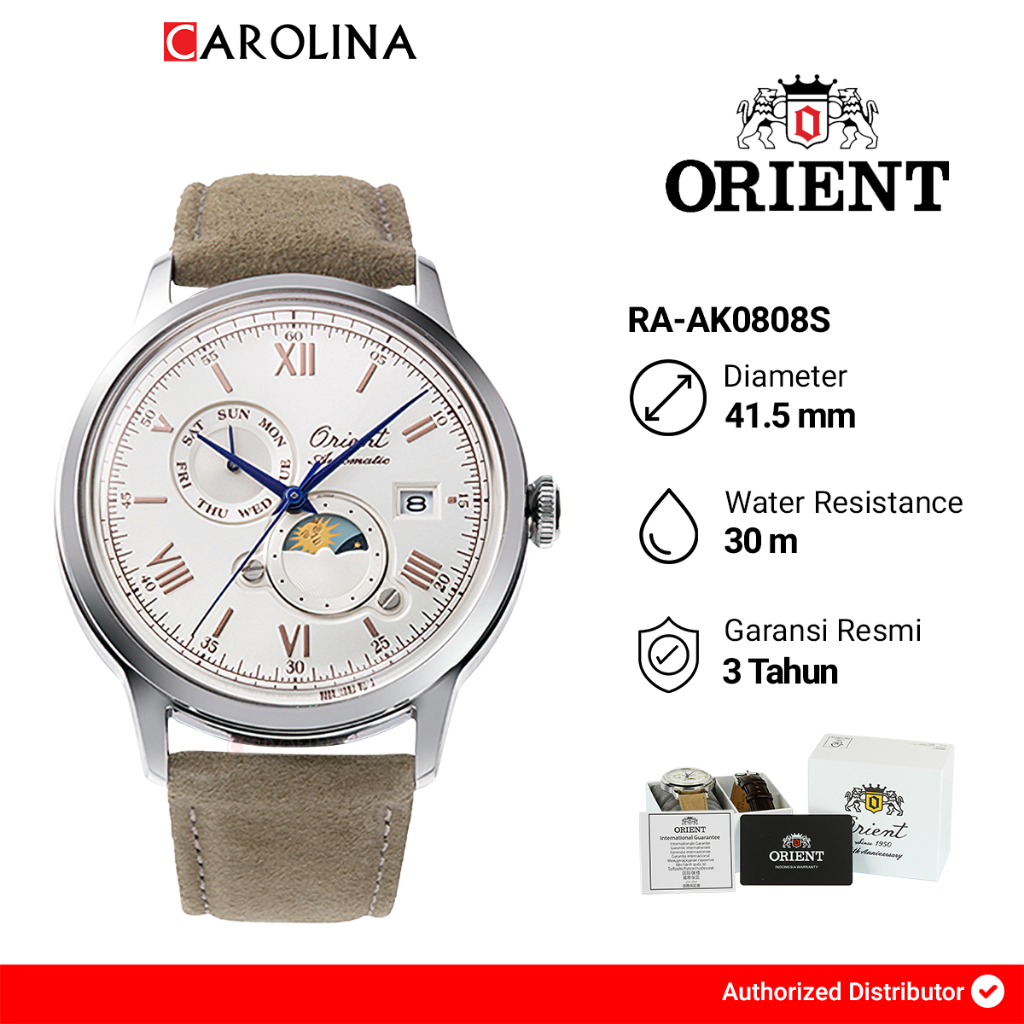 Jam Tangan Pria Orient Classic RA-AK0808S Bambino Sun & Moon 75th Anniversary Limited Edition