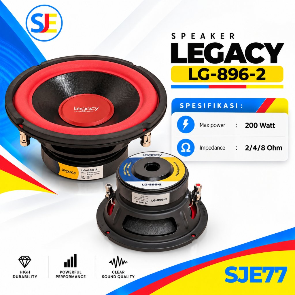 Speaker Subwoofer 8 inch Legacy 8" LG 896 / Speaker Subwoofer Mobil 8" Double Coil / Speaker Wofer C