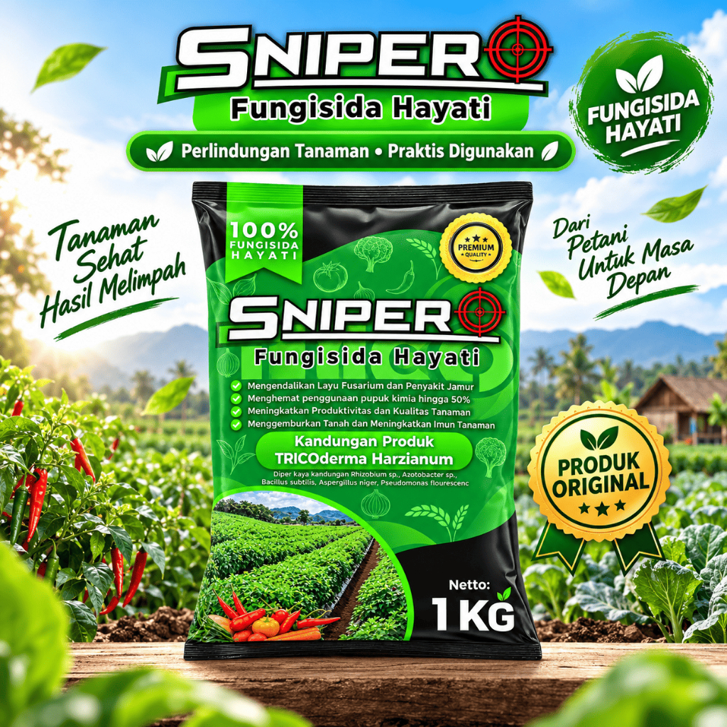 Tricokiller 1kg – Trichoderma Harzianum + PGPR (Pembasmi Jamur Fusarium dan Antraknosa)