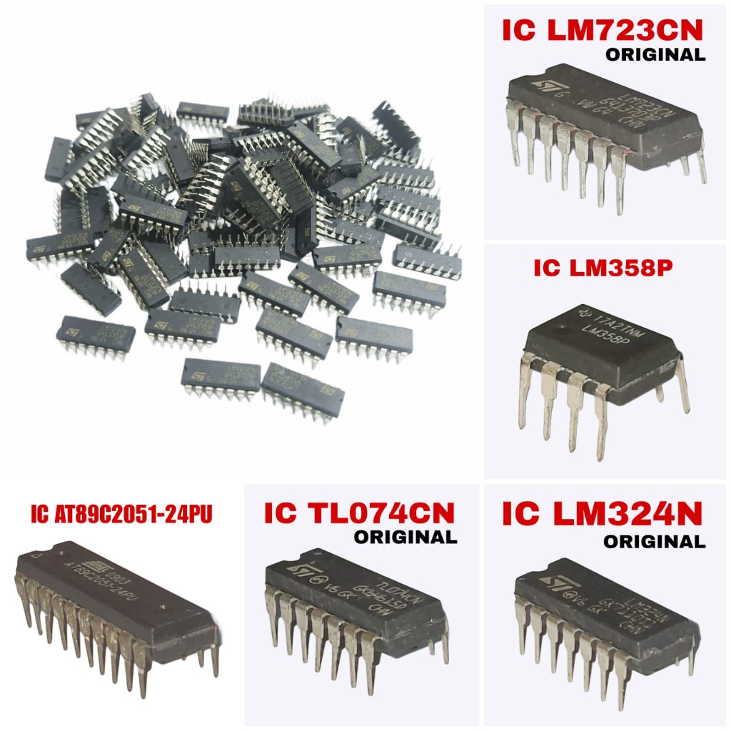 [ORIGINAL] IC Op Amp Regulator Microcontroller LM723CN LM324N TL074CN LM358P AT89C2051 DIP