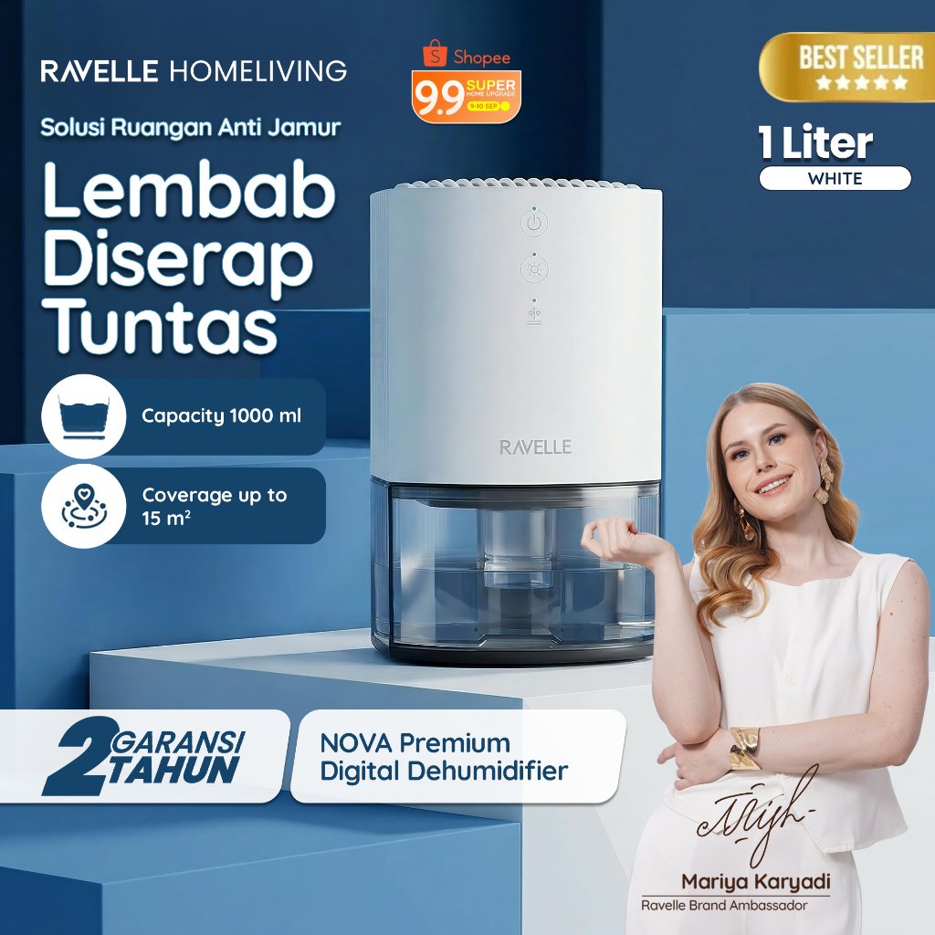Ravelle Nova Dehumidifier Digital Premium 1L - Penyerap Kelembapan Udara Anti Lembap