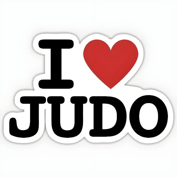 Sticker Judo Quote I Love Judo Icon Heart Merah Tipografi Hitam Bold Vinyl Anti Air Glossy Die Cut S