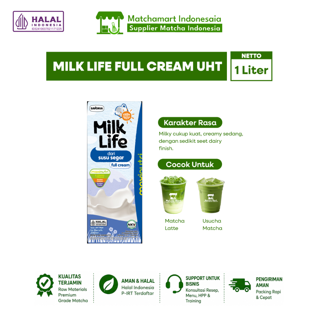 Matchamart SUSU UHT MILK LIFE 1 LITER