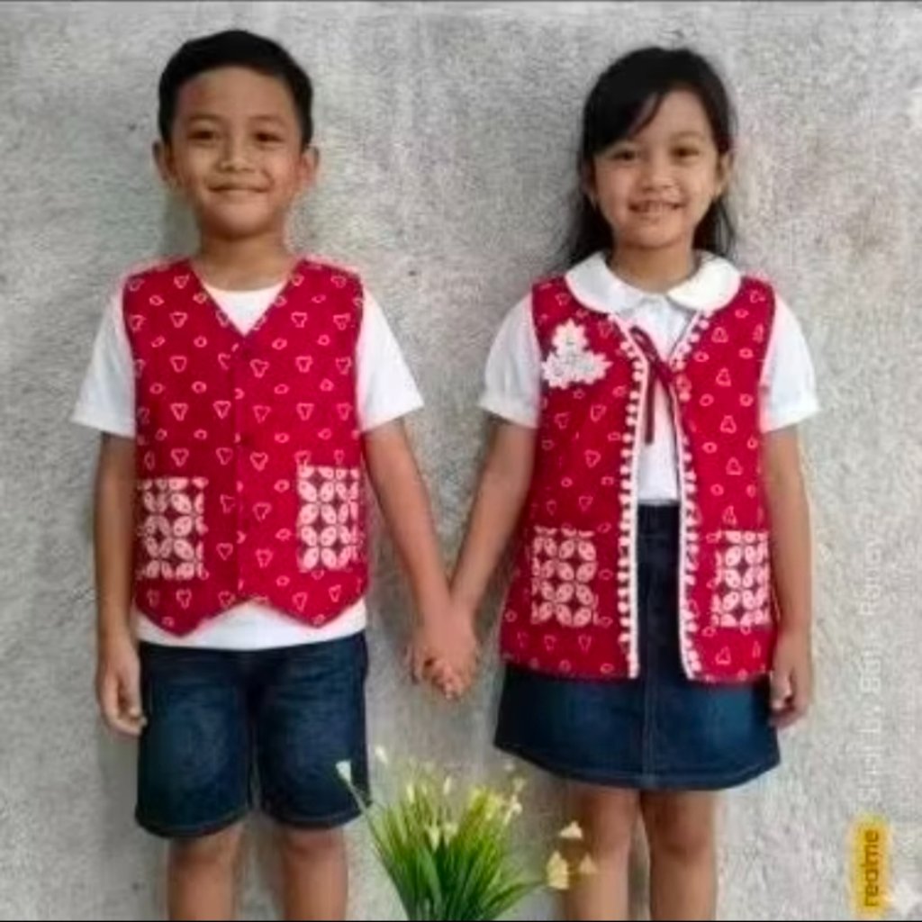 Couple rompi batik anak merah putih