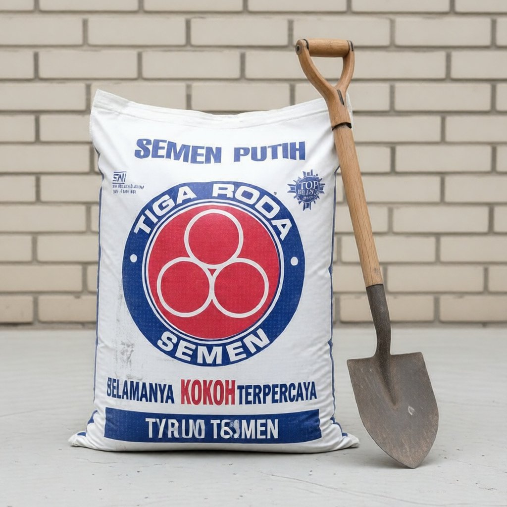 Semen Putih 3 Roda Kokoh Terpercaya 1 Kg