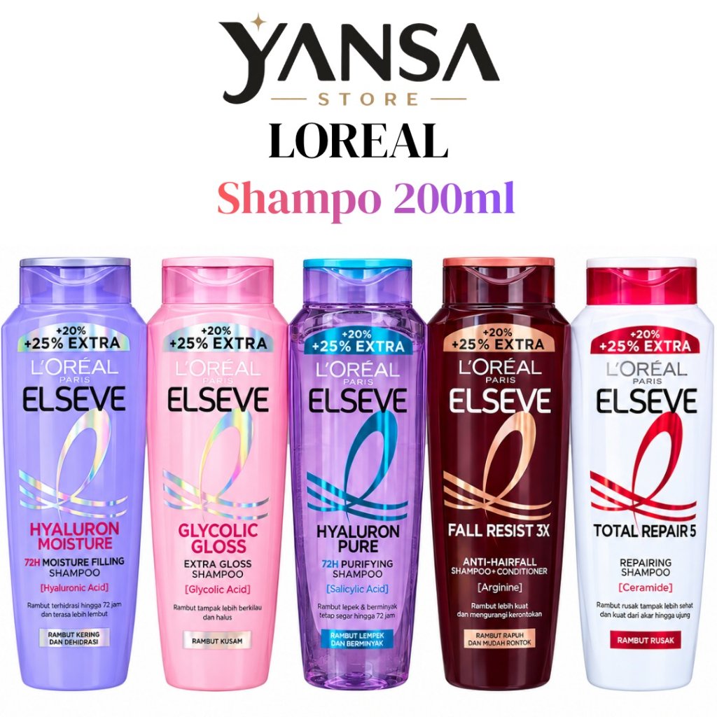 LOREAL Elseeve Paris Shampoo 200ml Anti Rontok