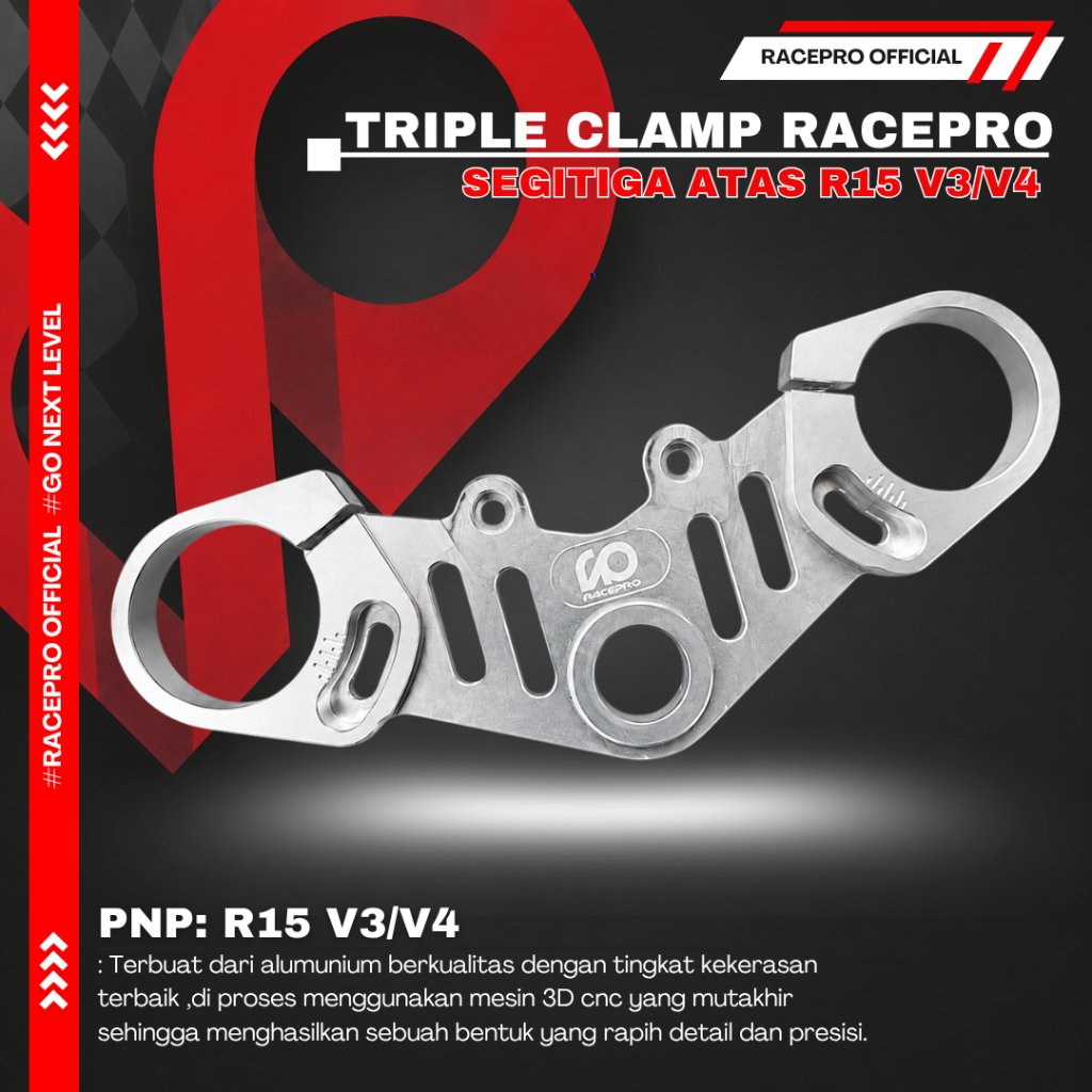 triple clamp r15v3  Racepro Triple Clamp R15 V3 SEGITGA R15 V3 R15 V4 KOKPIT STANGr15