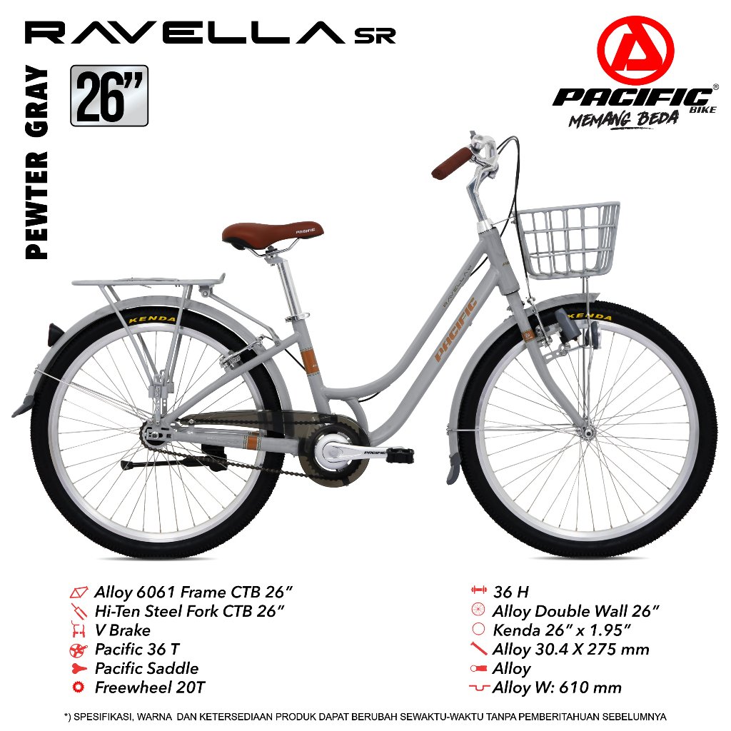 SEPEDA PEREMPUAN DEWASA 26 INCH RAVELLA XT / RAVELLA SR SHIMANO 7 SPEED