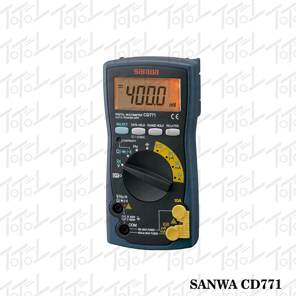 SANWA Digital Multimeter CD771 / Alat Ukur Tegangan Arus Hambatan Kapasitansi / Auto Range True RMS 