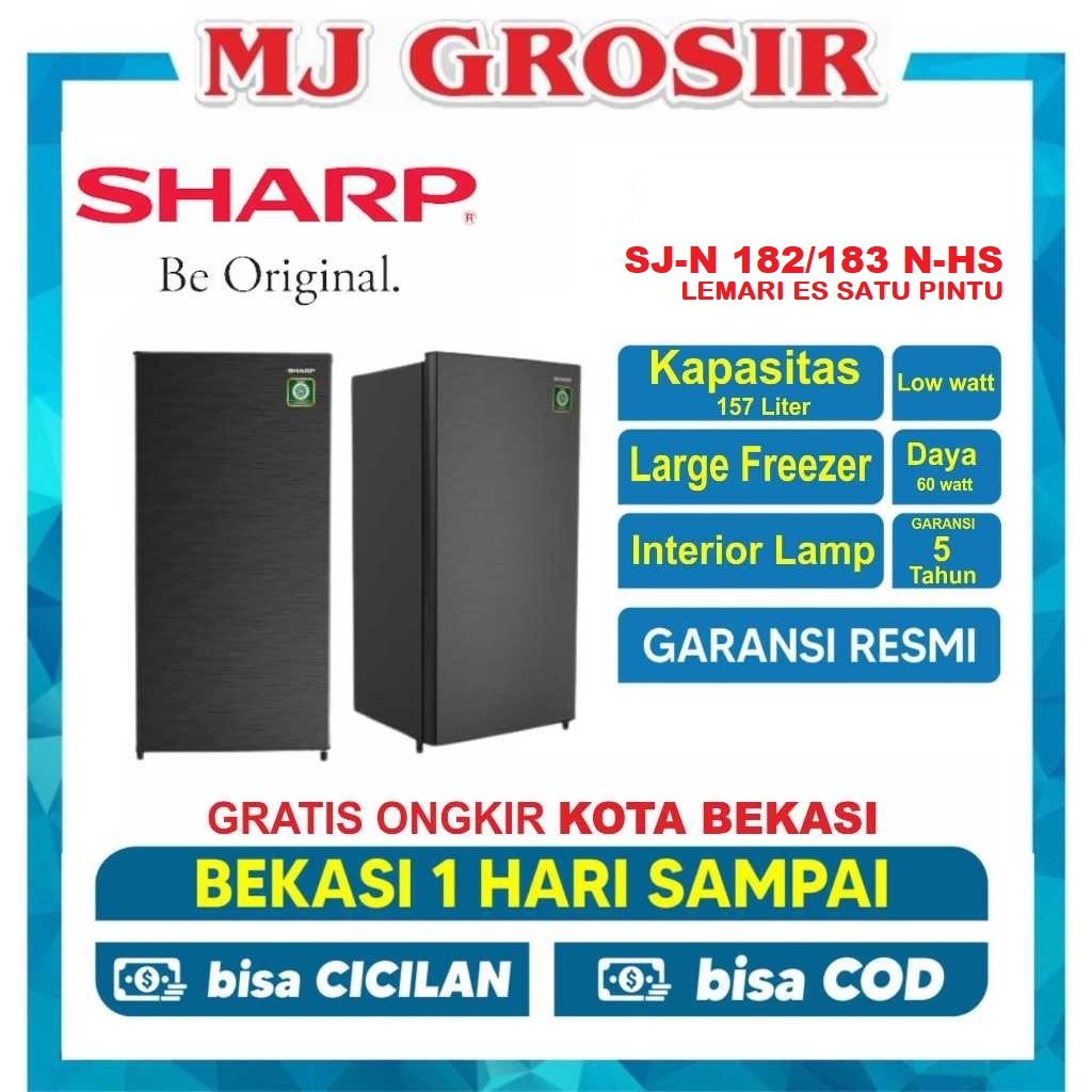 KULKAS SHARP SJ 182 / 183  NHS  LEMARI ES 1 PINTU /  1 PINTU  KIREI 3
