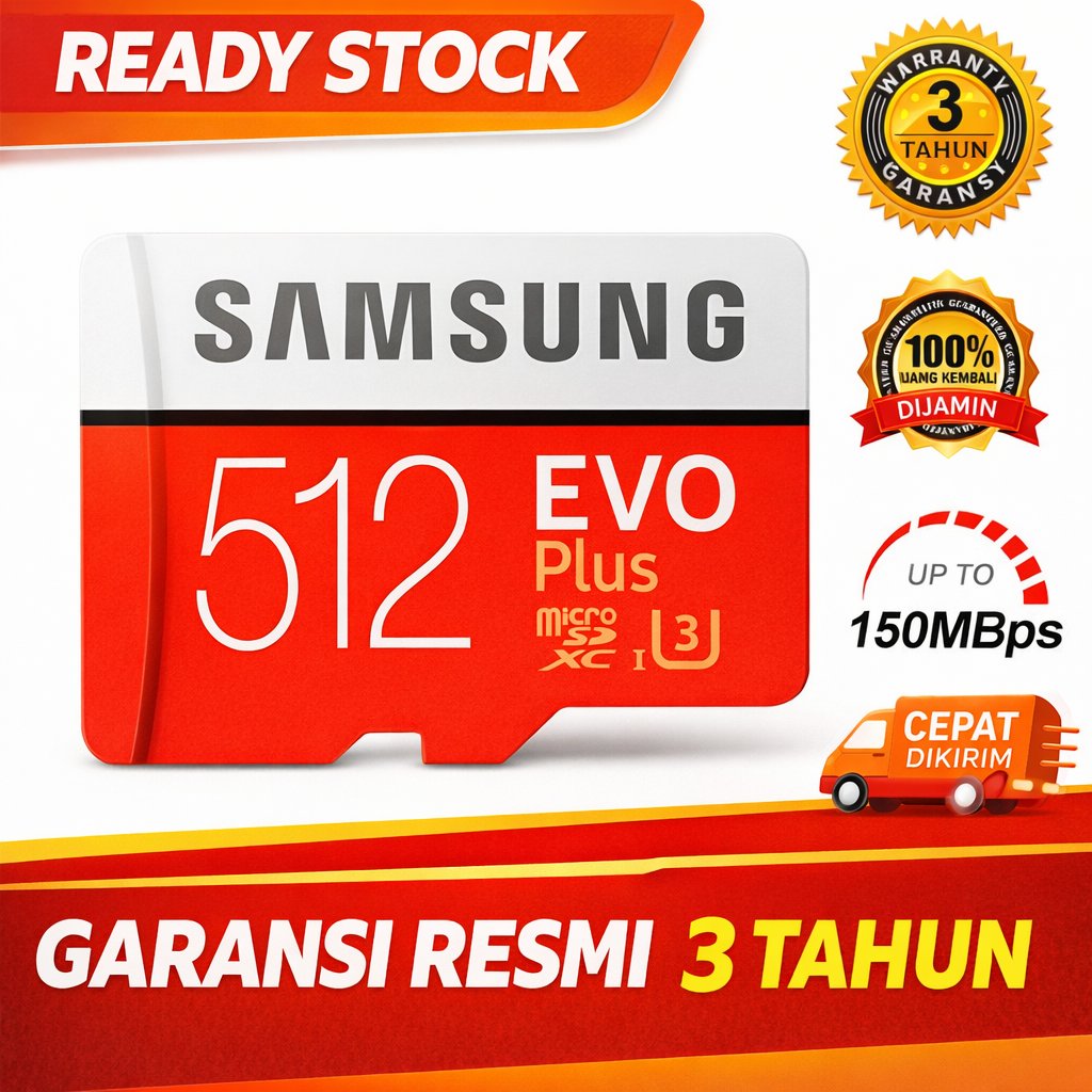 Samsung Memory card hp 2TB 1TB 512GB 256GB 128GB With Adapter For CCTV/perekam mengemudi/phone/kamer