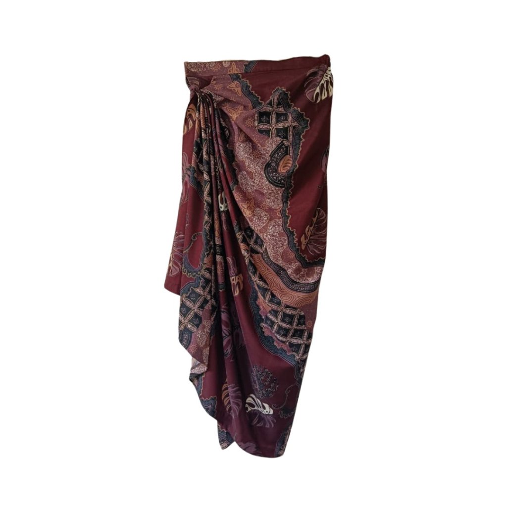 Lyne Halim Rok Batik Kerut Brown – Rok Wanita Elegan, SKT-8516