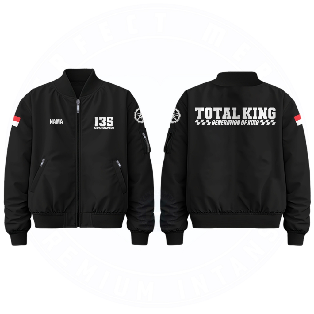 Jaket Bomber Total King 135 Generatin of King Bahan Taslan Gratis Custom Nama