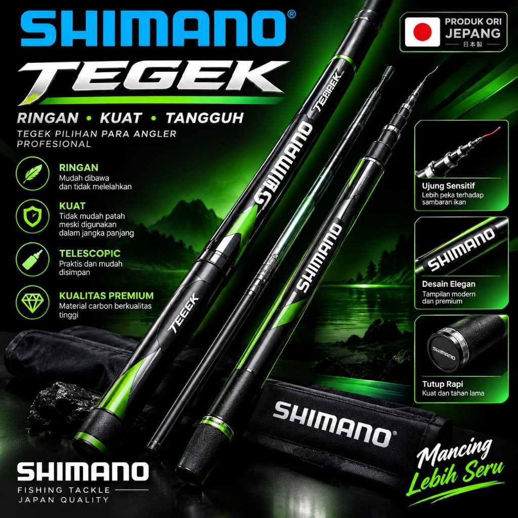 Pati Pancing Shimano  Borderless Tegek Teleoskopis Ringan Kuat Tangguh Material Karbon