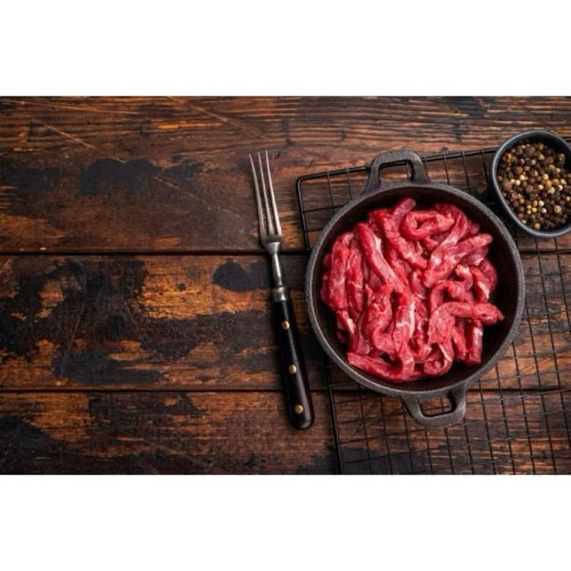 [BEEF STRIP] Stir Fry Ribeye Grass Fed Australia 1 Kg - Halal Segar Vacuum Pack
