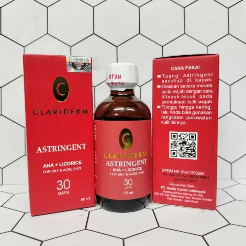 TONER CLARIDERM ASTRINGENT 100%ORI BPOM / Toner Clariderm Original 100% Bpom / Alkohol Clariderm