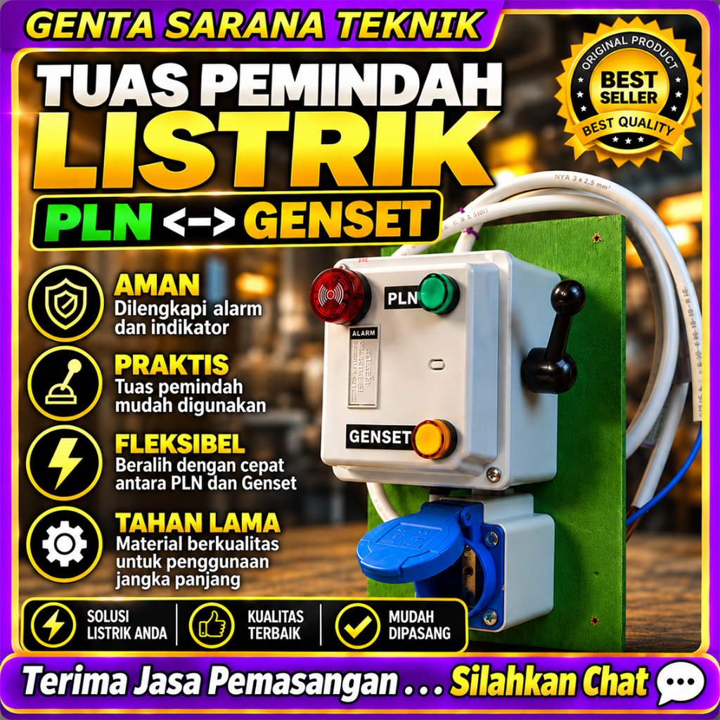 Tuas Pemindah listrik PLN ke Genset / ATS cam starter ohm saklar