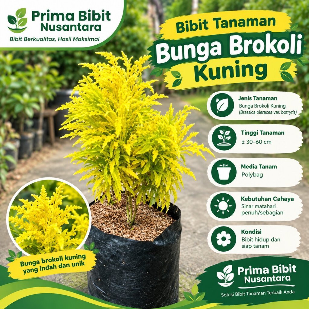 Bibit Tanaman Bunga Brokoli Kuning | Brokoli Kuning | Bibit Siap Tanam