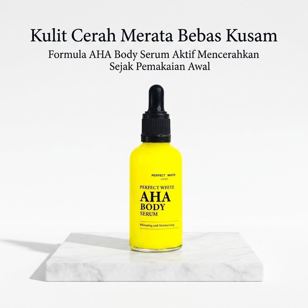 Perfect White AHA Body Serum 100ml Ukuran Besar Teruji Klinis SIG Halal Mencerahkan Badan