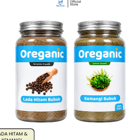 OREGANIC - Paket Lada Hitam Bubuk & Kemangi Bubuk