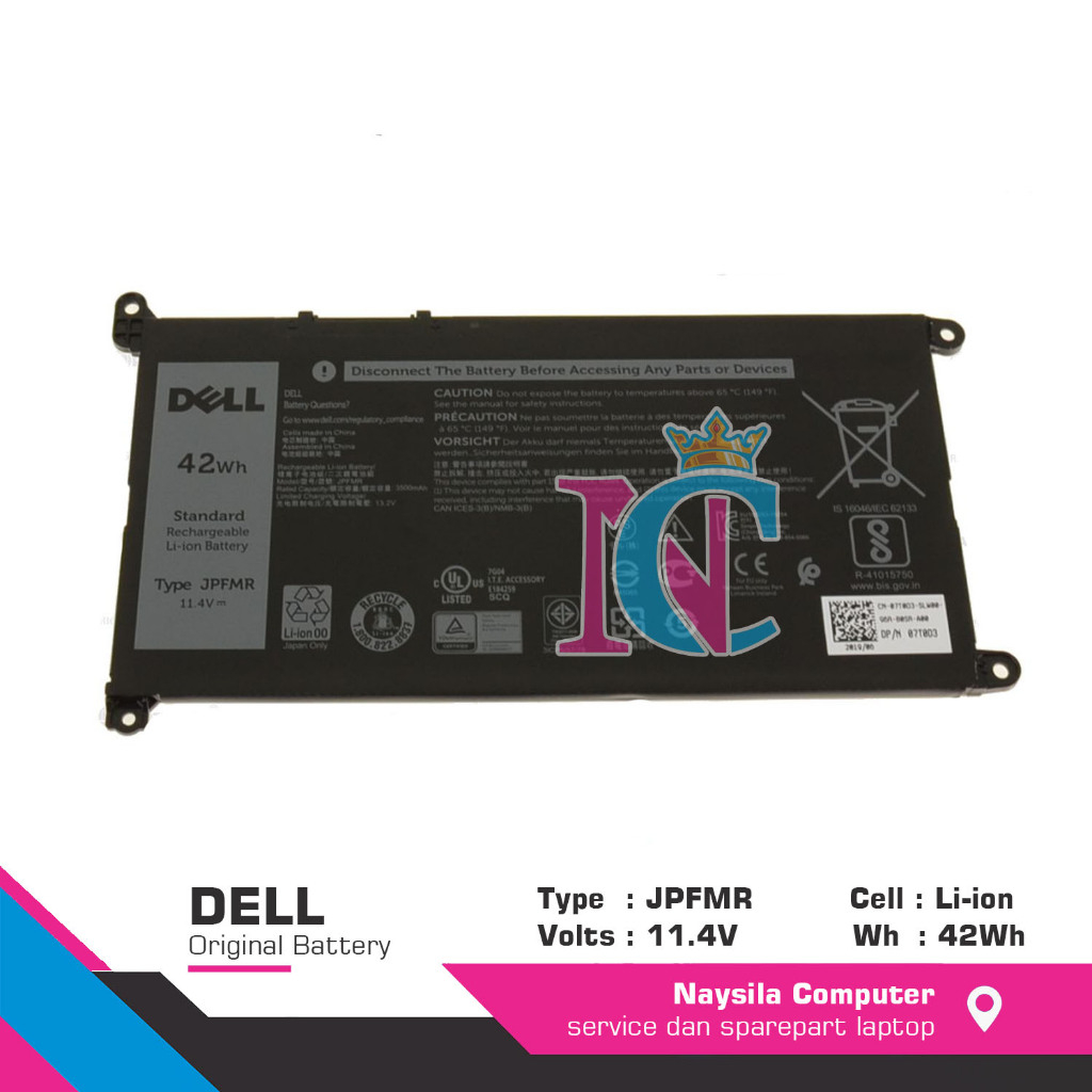 Baterai Battery Dell Chromebook 3100 3400 42Wh JPFMR