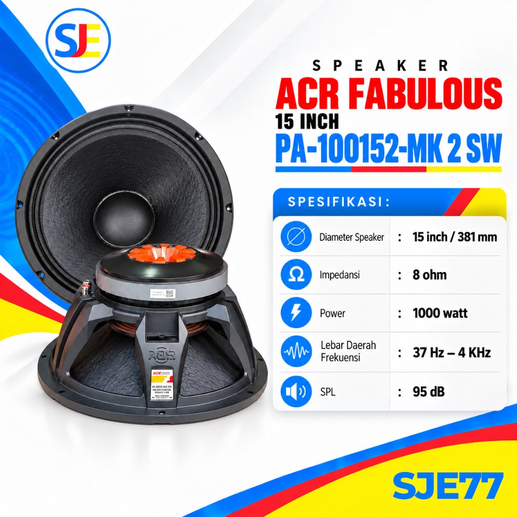 SPEAKER ACR FABULOUS 15 INCH PA 100152 MK 2 SW / Speaker ACR Fabulous 15 Inch PA 100152