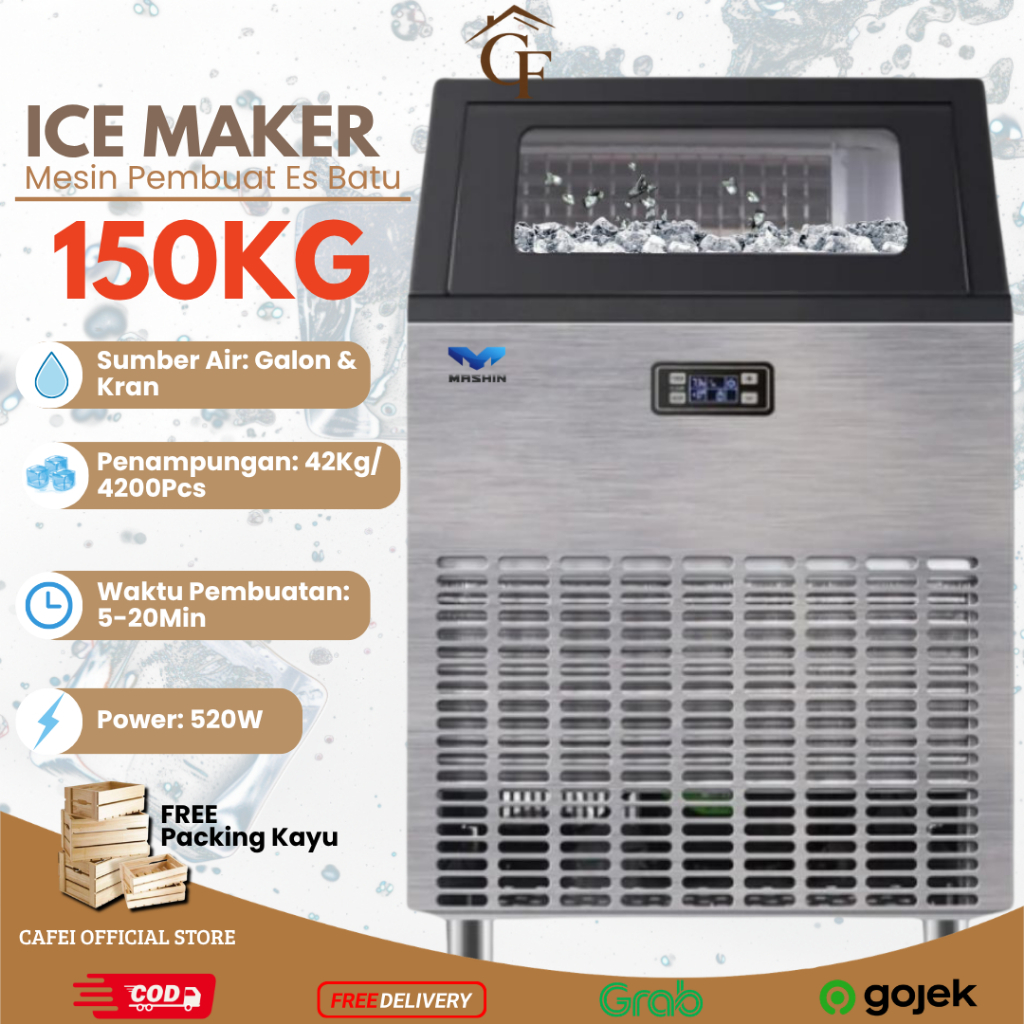 [READY] HICON ICE MAKER 150KG/DAY ICE MAKER MACHINE COMMERCIAL