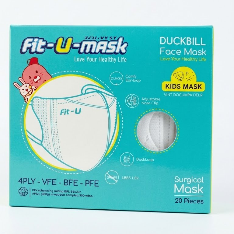 Fit U Duckbill Kids Surgical Mask Box Isi 20 Pcs - Masker Anak