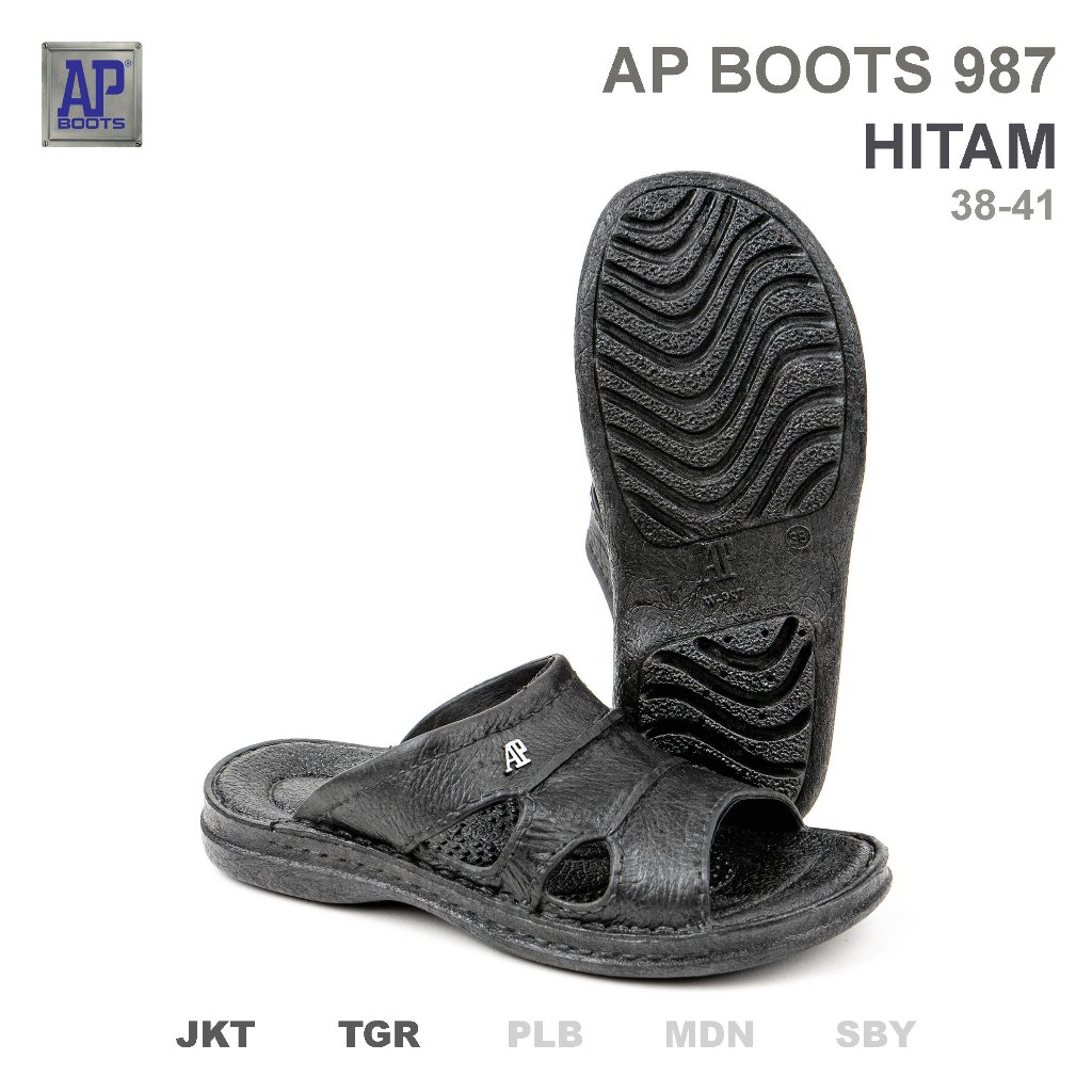 Ap Boots 987 Hitam - Sandal Selop