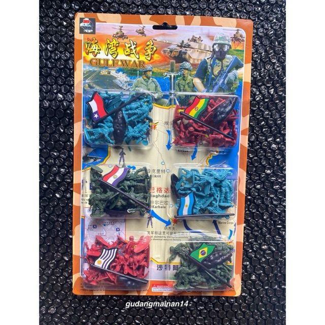 Mainan Figure Tentara 6 Negara Miniatur Plastik