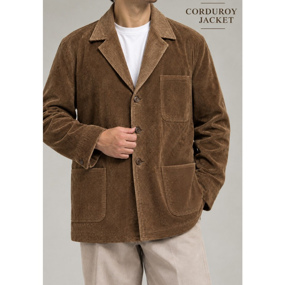 CHORE JACKET CORDUROY R NEW BOLD BROW SIZE XL [CHORE JAKET CORDUROY COKLAT]