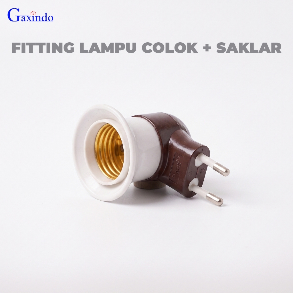 fitting lampu colok saklar, fitting bohlam E27, fitting lampu colok listrik, colokan lampu dengan sa