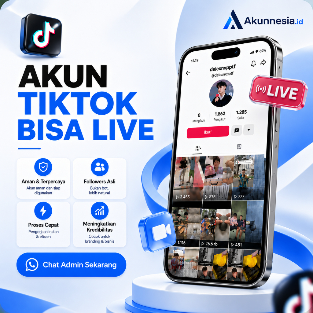 Jual Akun TikTok Aktif Tanpa Keranjang Kuning | TikTok Bisa Live | Akun Bisnis | Akun Kreator Siap P