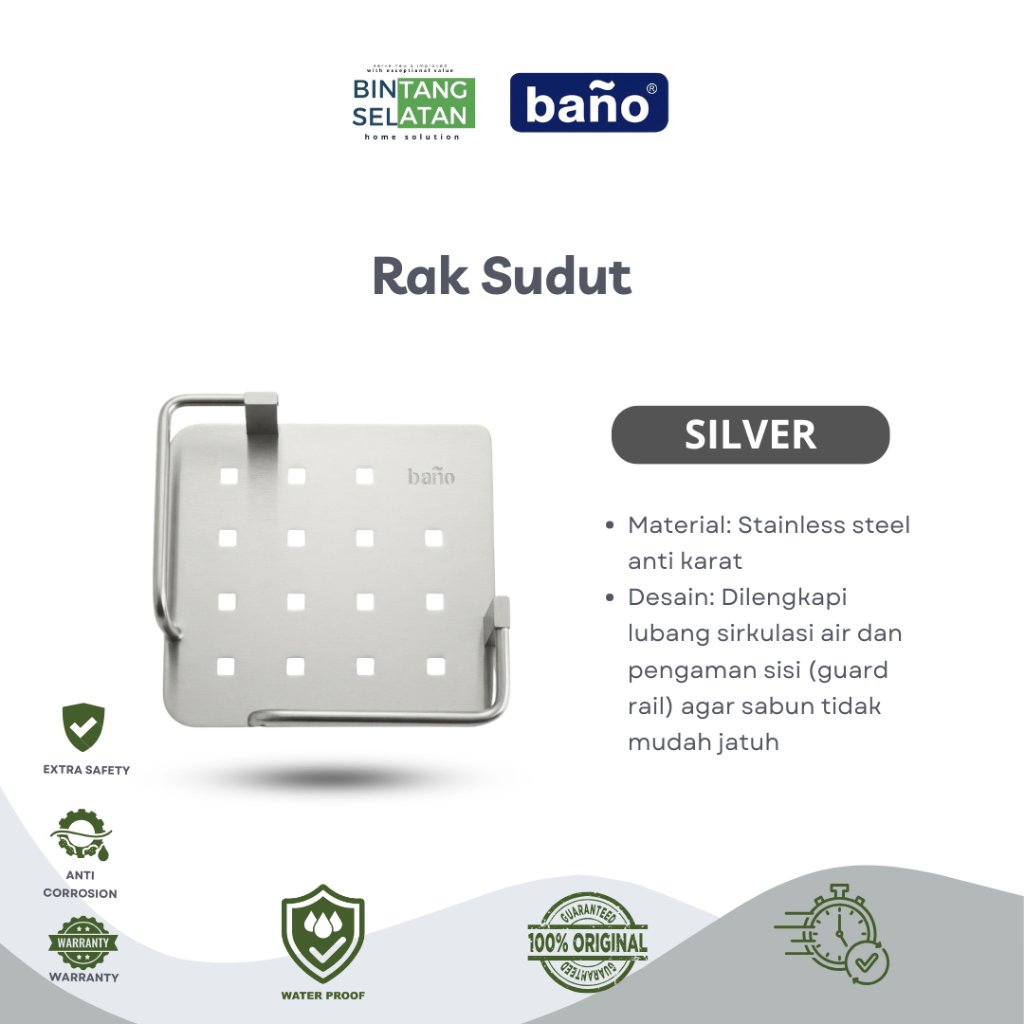 RAK SUDUT BANO / RAK KAMAR MANDI BANO / RAK BANO 2 TINGKAT WARNA DOFF