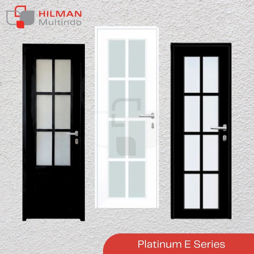 Pintu Platinum E Series - Pintu UPVC 70 x 200 cm Hitam / Putih